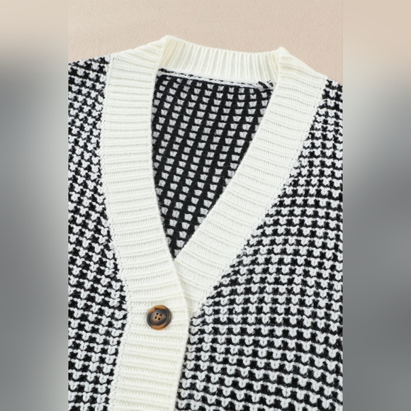 Woven Right Waffle-Knit Drop Shoulder Button-Down Cardigan - Picture 4 of 11